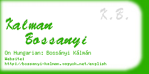 kalman bossanyi business card