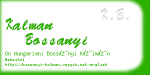 kalman bossanyi business card
